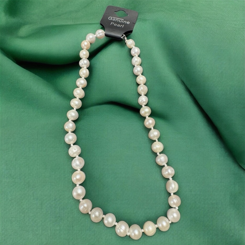 GENUINE PEARL White Freshwater Pearl Necklace